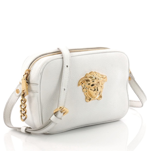 Versace Calfskin Palazzo Medusa Camera Bag White Leather - Picture 2 of 11